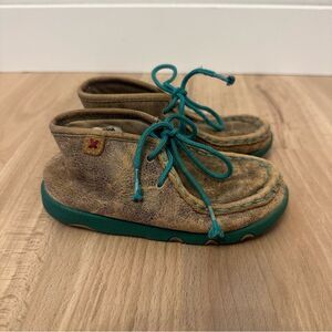 Twisted X Driving Moccasins in Brown and Teal